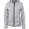 Ladies Knitted Fleece Hoody James & Nicholson - light melange carbon