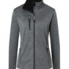 Ladies Melange Softshell Jacket James & Nicholson - dark melange black