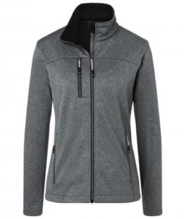 Ladies Melange Softshell Jacket James & Nicholson - dark melange black