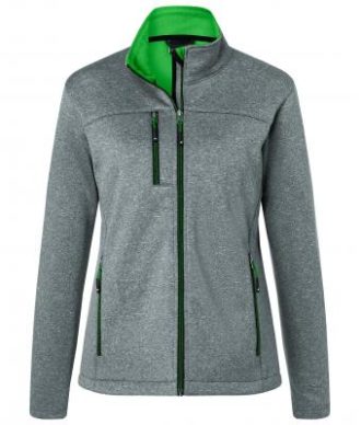 Ladies Melange Softshell Jacket James & Nicholson - dark melange green