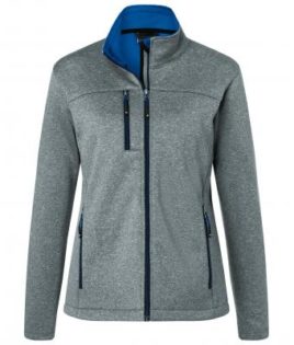 Ladies Melange Softshell Jacket James & Nicholson - dark melange royal