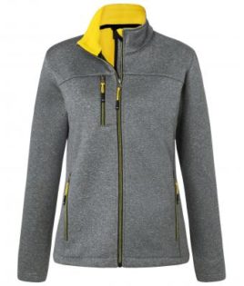 Ladies Melange Softshell Jacket James & Nicholson - dark melange yellow