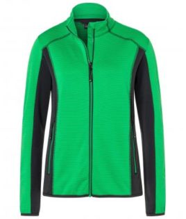 Ladies Structure Fleece Jacket James & Nicholson - ferngreen carbon