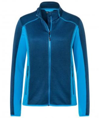 Ladies Structure Fleece Jacket James & Nicholson - navy bright blue