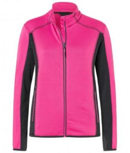 Ladies Structure Fleece Jacket James & Nicholson - pink carbon