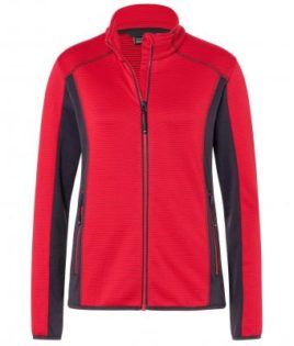 Ladies Structure Fleece Jacket James & Nicholson - red carbon