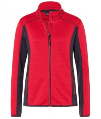 Ladies Structure Fleece Jacket James & Nicholson - red carbon