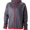 Mens Hooded Fleece James & Nicholson - carbon red