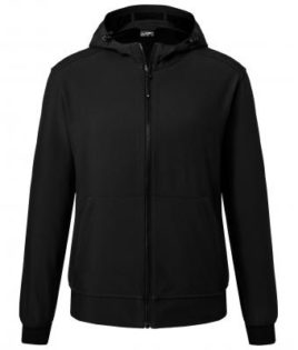 Mens Hooded Softshell Jacket James & Nicholson - black black