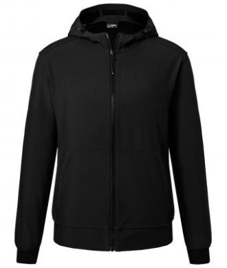 Mens Hooded Softshell Jacket James & Nicholson - black black