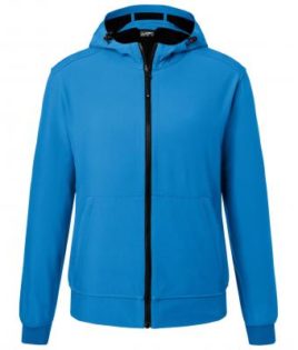 Mens Hooded Softshell Jacket James & Nicholson - blue black