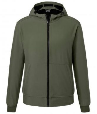 Mens Hooded Softshell Jacket James & Nicholson - olive camouflage