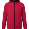 Mens Hooded Softshell Jacket James & Nicholson - red black