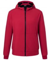 Mens Hooded Softshell Jacket James & Nicholson - red black