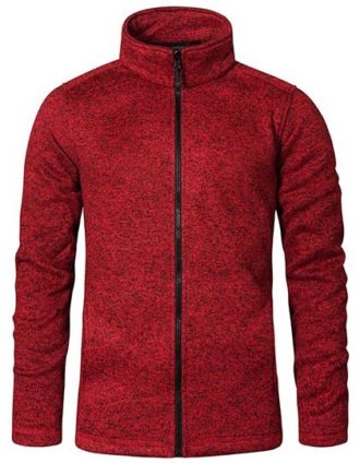 Mens Knit Fleece Jacket C+ Promodoro - heather red