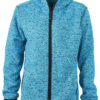 Mens Knitted Fleece Hoody James & Nicholson - blue melange black