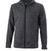 Mens Knitted Fleece Hoody James & Nicholson - dark melange black