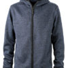 Mens Knitted Fleece Hoody James & Nicholson - denim melange black