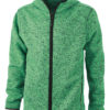 Mens Knitted Fleece Hoody James & Nicholson - green melange black