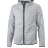 Mens Knitted Fleece Hoody James & Nicholson - light melange carbon