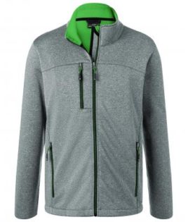 Mens Melange Softshell Jacket James & Nicholson - dark melange green