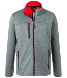 Mens Melange Softshell Jacket James & Nicholson - dark melange red