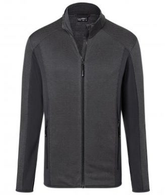 Mens Structure Fleece Jacket James & Nicholson - black carbon