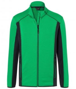 Mens Structure Fleece Jacket James & Nicholson - ferngreen carbon