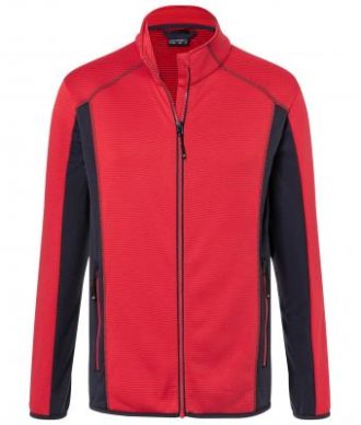 Mens Structure Fleece Jacket James & Nicholson - red carbon