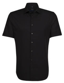 Seidensticker Hemd Mens Shirt Tailored Fit Shortsleeve - black