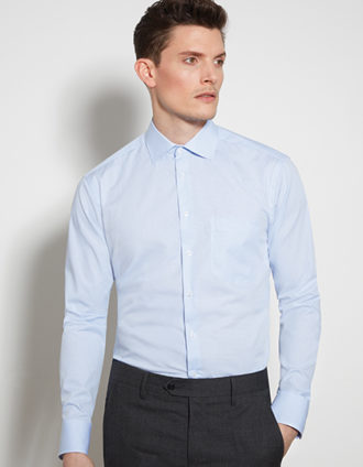 Seidensticker Mens Shirt Modern Fit Check & Stripes Longsleeve - check light blue stripes
