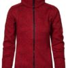 Womens Knit Fleece Jacket C+ Promodoro - heather red