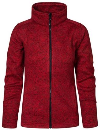 Womens Knit Fleece Jacket C+ Promodoro - heather red