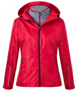 Ladies 3-In-1-Jacket James & Nicholson - red black