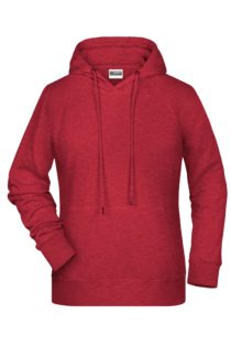 Ladies Bio Hoody - carmine red melange