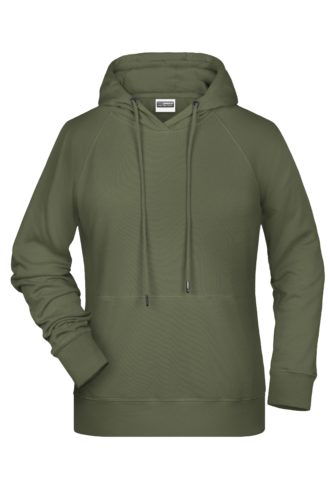 Ladies' Bio Hoody James & Nicholson - olive