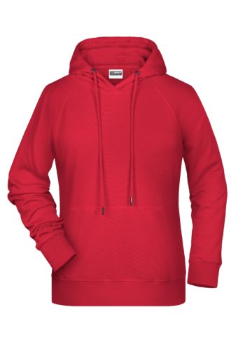 Ladies' Bio Hoody James & Nicholson - red