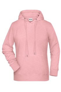 Ladies' Bio Hoody James & Nicholson - rose melange