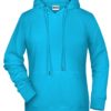 Ladies' Bio Hoody James & Nicholson - turquoise