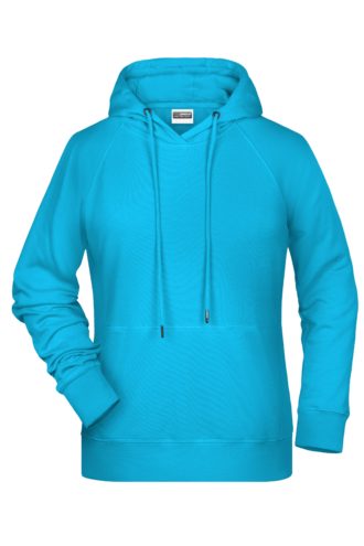 Ladies' Bio Hoody James & Nicholson - turquoise