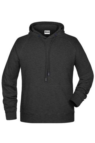 Men's Bio Hoody James & Nicholson - black heather