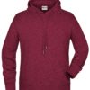 Men's Bio Hoody James & Nicholson - burgundy melange