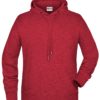 Men's Bio Hoody James & Nicholson - carmine red melange