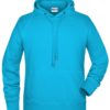 Men's Bio Hoody James & Nicholson - turquoise