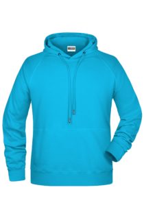 Men's Bio Hoody James & Nicholson - turquoise