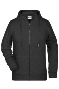 Ladies' Bio Zip Hoody James & Nicholson - black heather