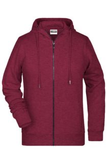 Ladies' Bio Zip Hoody James & Nicholson - burgundy melange