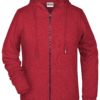 Ladies' Bio Zip Hoody James & Nicholson - carmine red melange