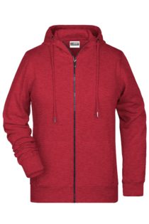 Ladies' Bio Zip Hoody James & Nicholson - carmine red melange