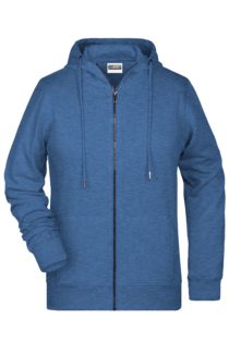 Ladies' Bio Zip Hoody James & Nicholson - light denim melange